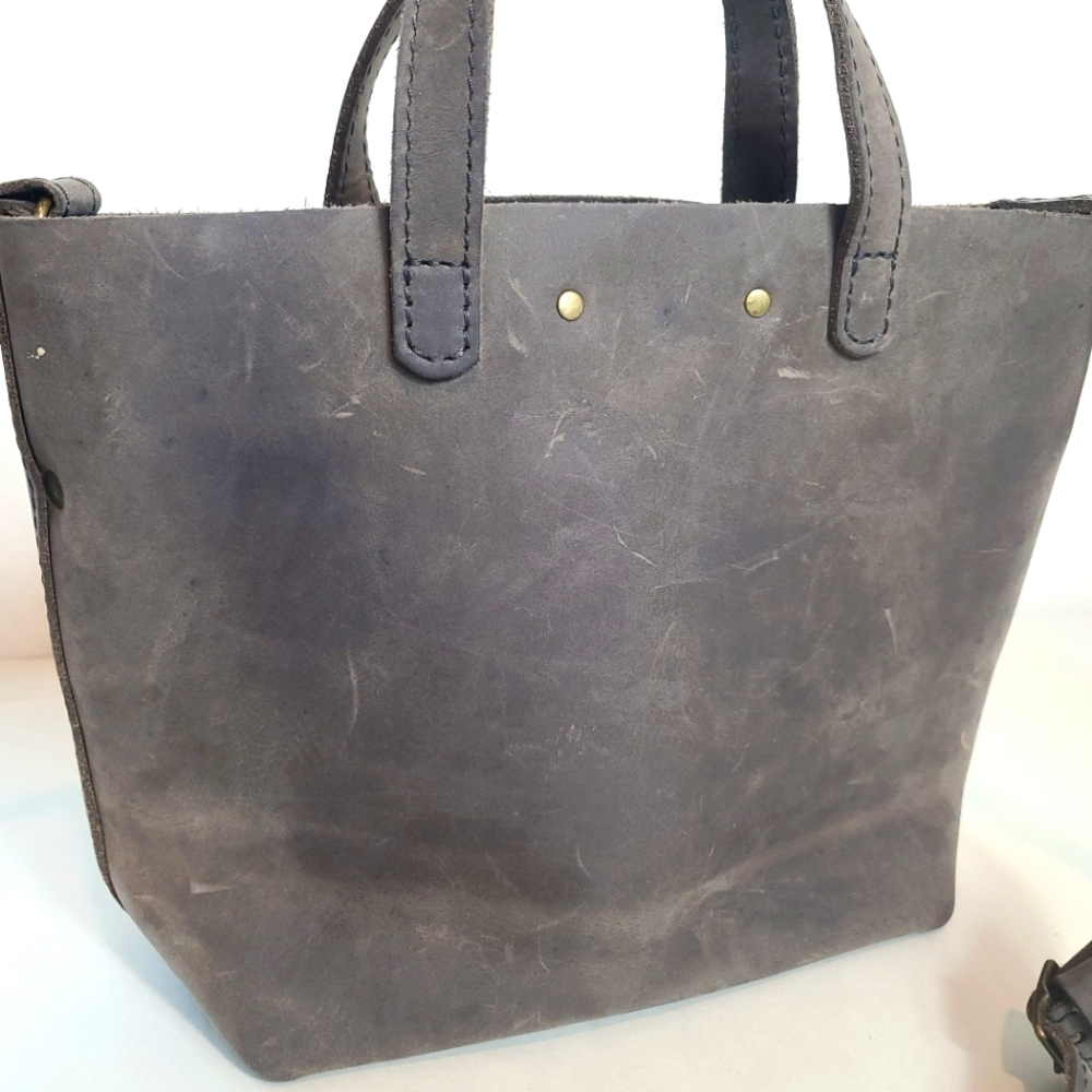 Portland Leather Goods Mini Crossbody Tote in Groupie Grey - Picture 5 of 12